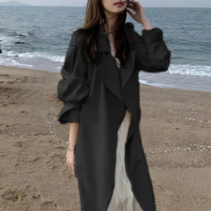 Women'S Windbreaker Coats Mid Length White Female Trench Coat