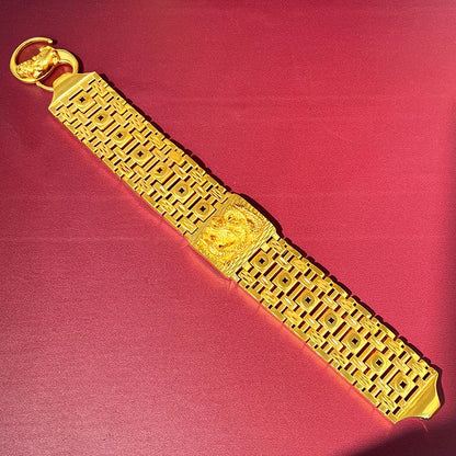 High-end boutique 9999 24K real gold men's boss bracelet domineering Xianglong watch bracelet
