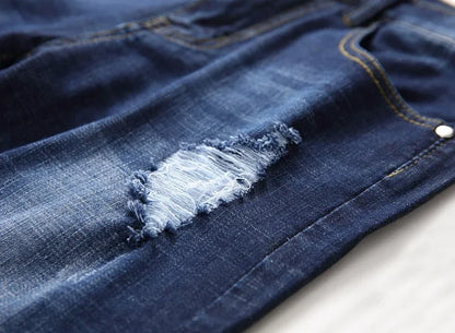 Men's Jeans Trend Denim Shorts Stretch Slim Hip Hop Classic