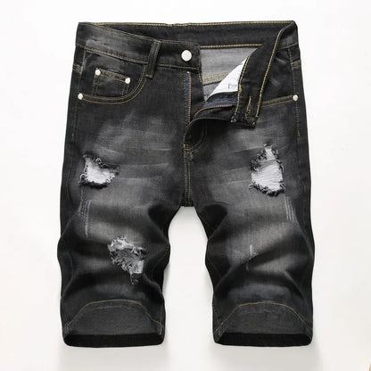 Men's Jeans Trend Denim Shorts Stretch Slim Hip Hop Classic