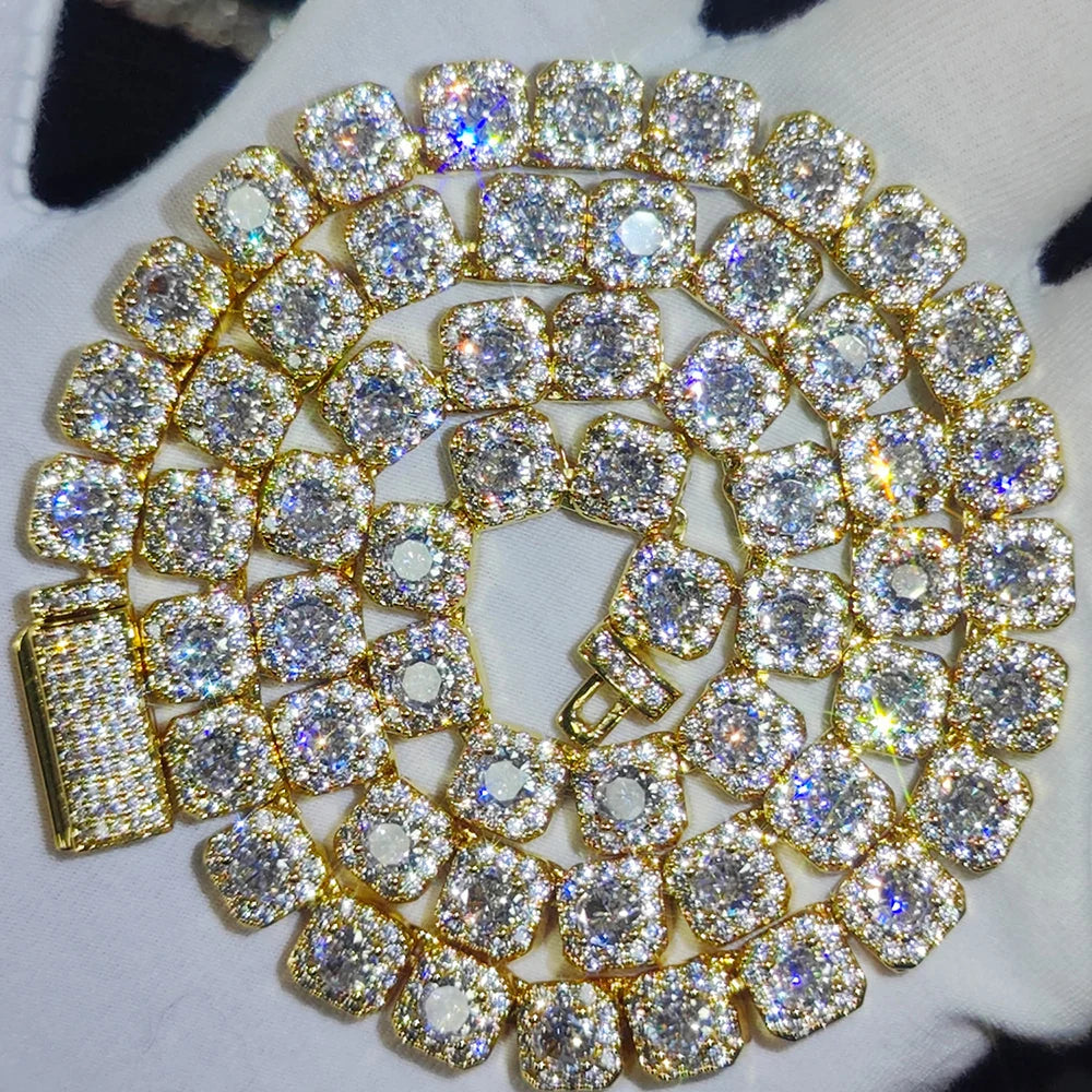ICEOMG Hip Hop Jewelry 7mm Cluster Tennis Chain Necklace Shiny Diamond Thin Necklace Iced Out Chain for Man Women