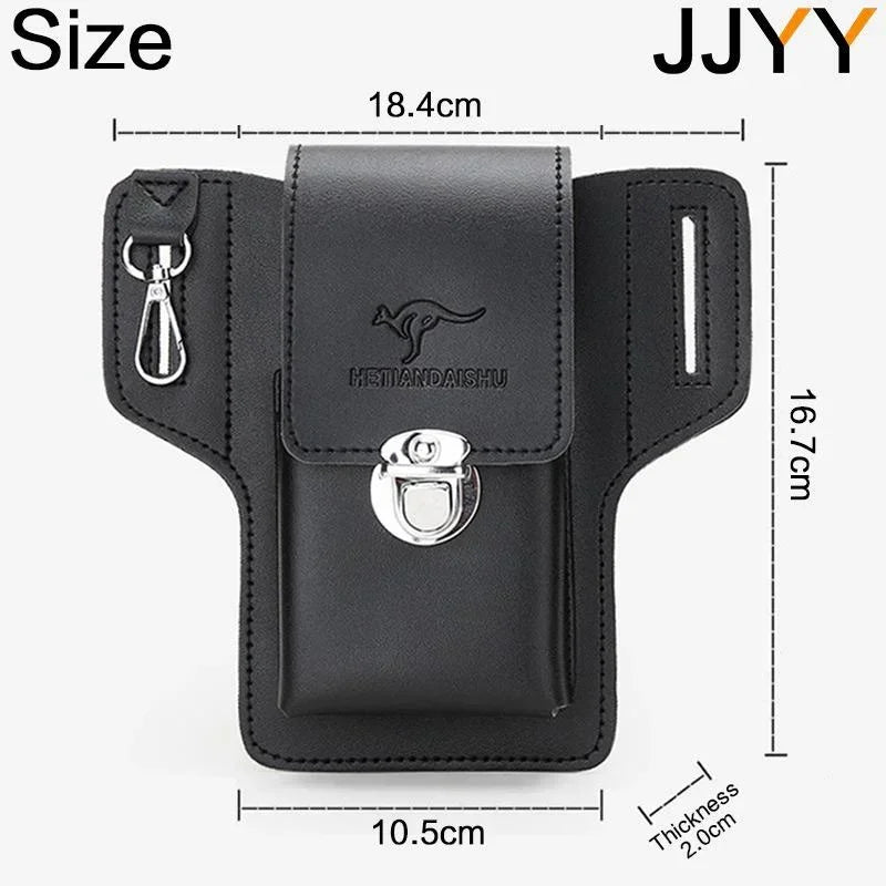 1PC Multifunctional Mens Leather Mobile Phone Bag Belt Clip Travel Hiking Case Cover