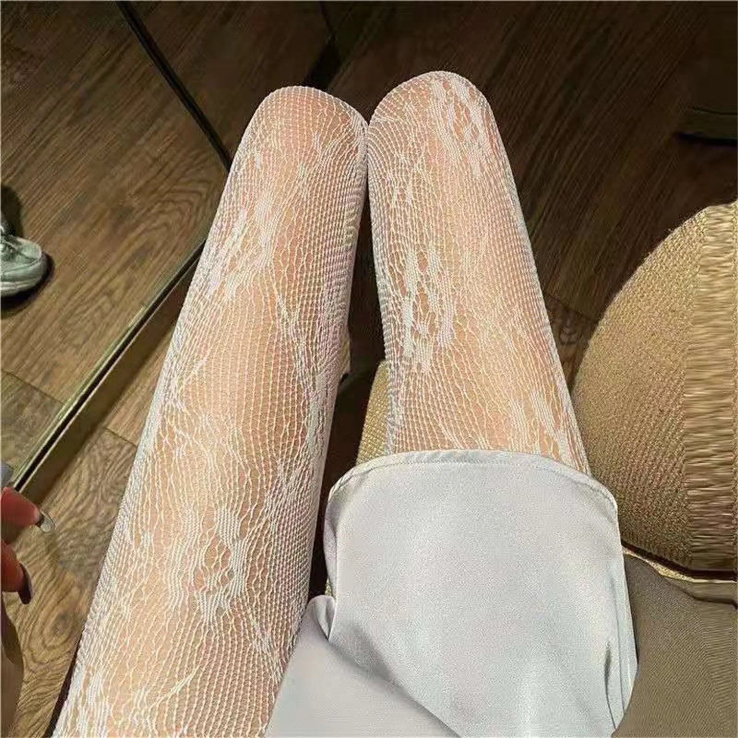 Pantyhose Lace Mesh Floral Pattern Print Nylon Stocking Leggings