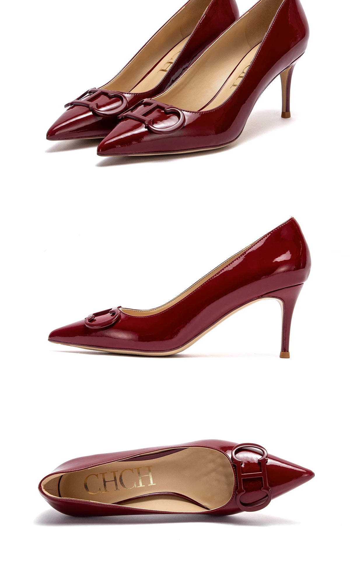 Solid Colour Classic Style New Women's Single Shoes Retro Simple Exquisite Women's High-heeled Shoes