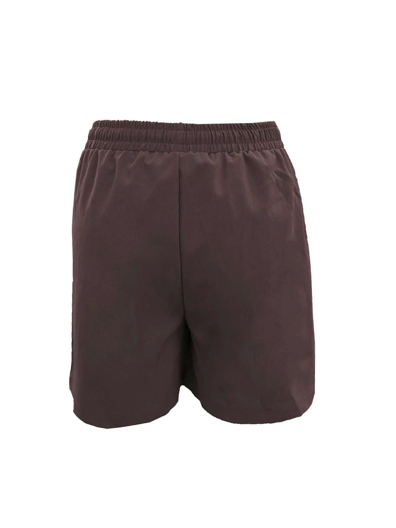 Summer New Women's Solid Color Pocket Loose High Waist Casual Fashion Quarter Shorts