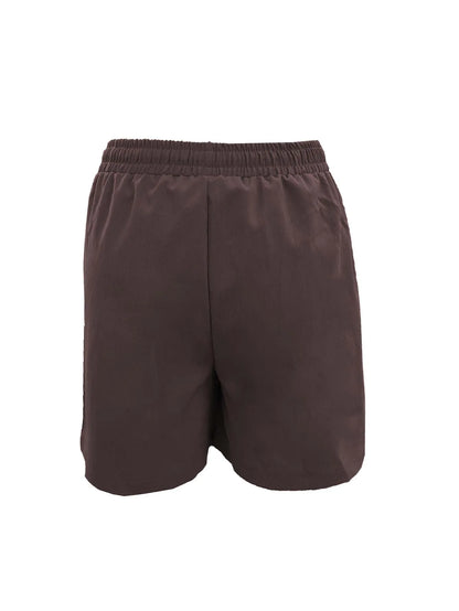 Summer New Women's Solid Color Pocket Loose High Waist Casual Fashion Quarter Shorts