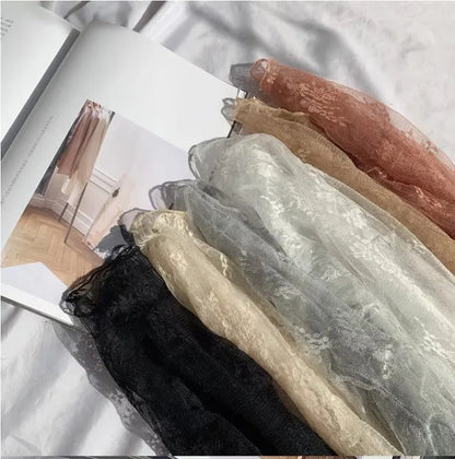 Hollow Out Mesh T-Shirt Transparent Mesh female Tops Long sleeve Basic Shirts SeeThrough Turtleneck