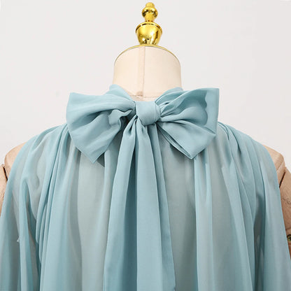 Chiffon Blouse Ladies Off shoulder Lantern Long Sleeve Design Top