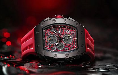 Luxury Brand Tonneau Design Waterproof Clock Stainless Steel Wristwatch Rectangle