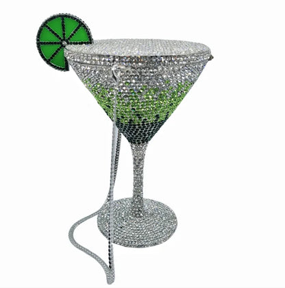 Jewels Martini purse Diamond Evening Purses Crystals Bridal Handbag Dinner Purses Rhinestone Party Clutch Bags