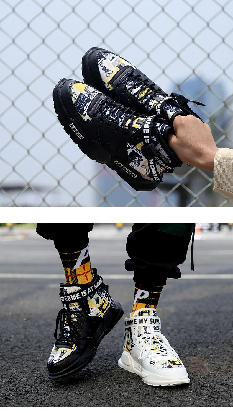 Men Shoes High Quality Sneakers Platform Breathable Lightweight Red Basket