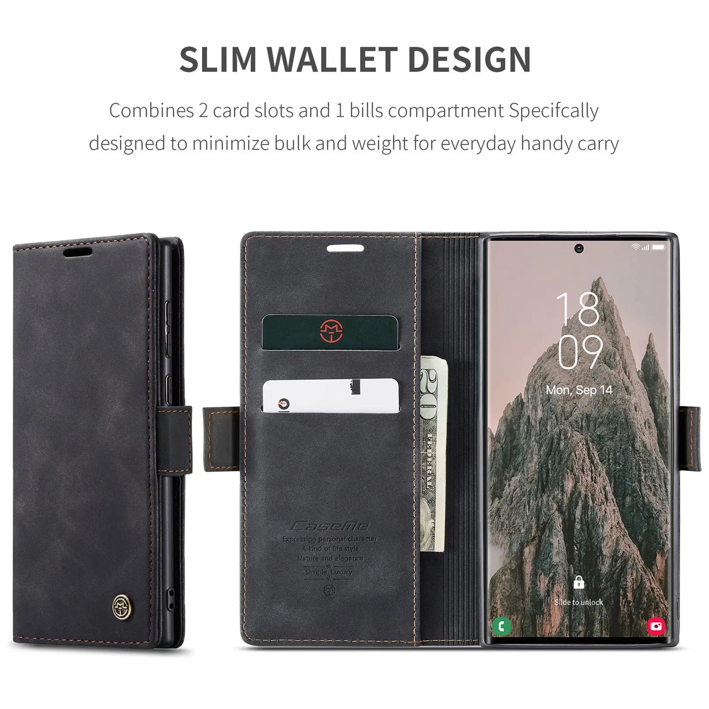 Flip Wallet Case for Samsung Galaxy S24 Ultra S24 Plus S24, Leather Magnetic Folio Cover with Card Holder Shockproof