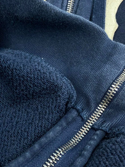 Men Letter Embroidery Hoodies Gothic Graphic Sweatshirt Overszie Y2K Hip Hop Streetwear with Zip Up