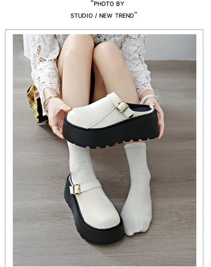 Thick Slippers Casual Shoes 1 Slip-on Baotou Half Slip-on Shoes