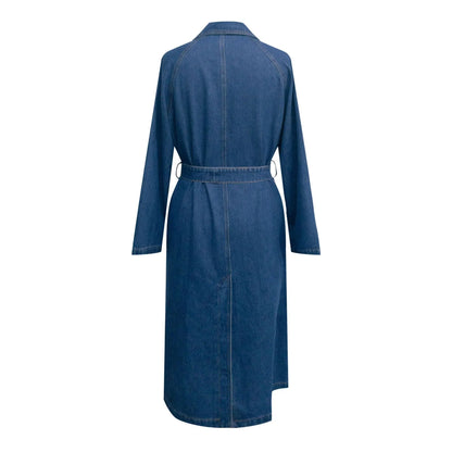 Jean Jacket Midi Loose Double Breasted Denim Jacket Ladies Autumn Trench