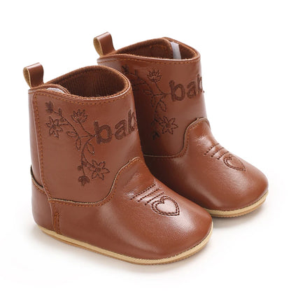 Baby Boots Made Of Soft PU and High-quality Cotton Short Boots With Rubber Soles and Anti Slip Baby