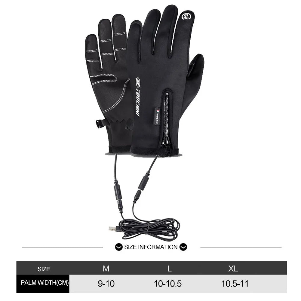Heated Gloves Eletric Thermal Heat Gloves Skiing Snowboarding Hunting Fishing Waterproof Heated Rechargeable Gloves