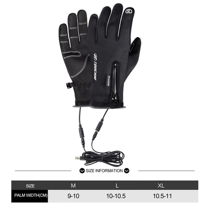 Heated Gloves Eletric Thermal Heat Gloves Skiing Snowboarding Hunting Fishing Waterproof Heated Rechargeable Gloves