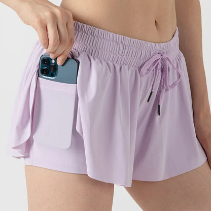Flowy Athletic Shorts for Women Gym Yoga Workout Running Tennis Skirt Comfy Skort