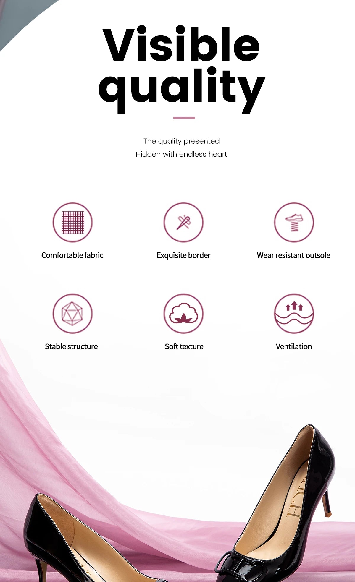 Solid Colour Classic Style New Women's Single Shoes Retro Simple Exquisite Women's High-heeled Shoes
