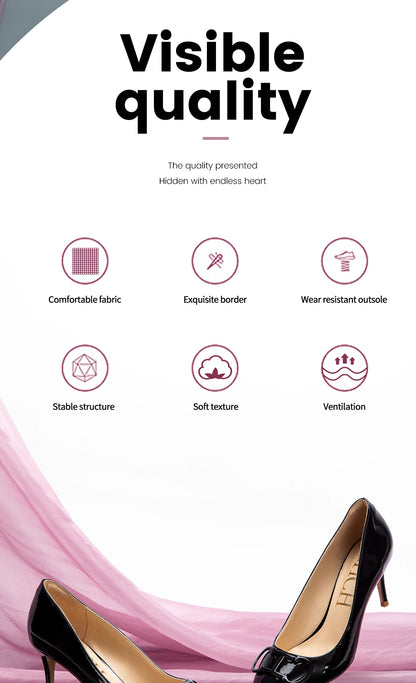 Solid Colour Classic Style New Women's Single Shoes Retro Simple Exquisite Women's High-heeled Shoes
