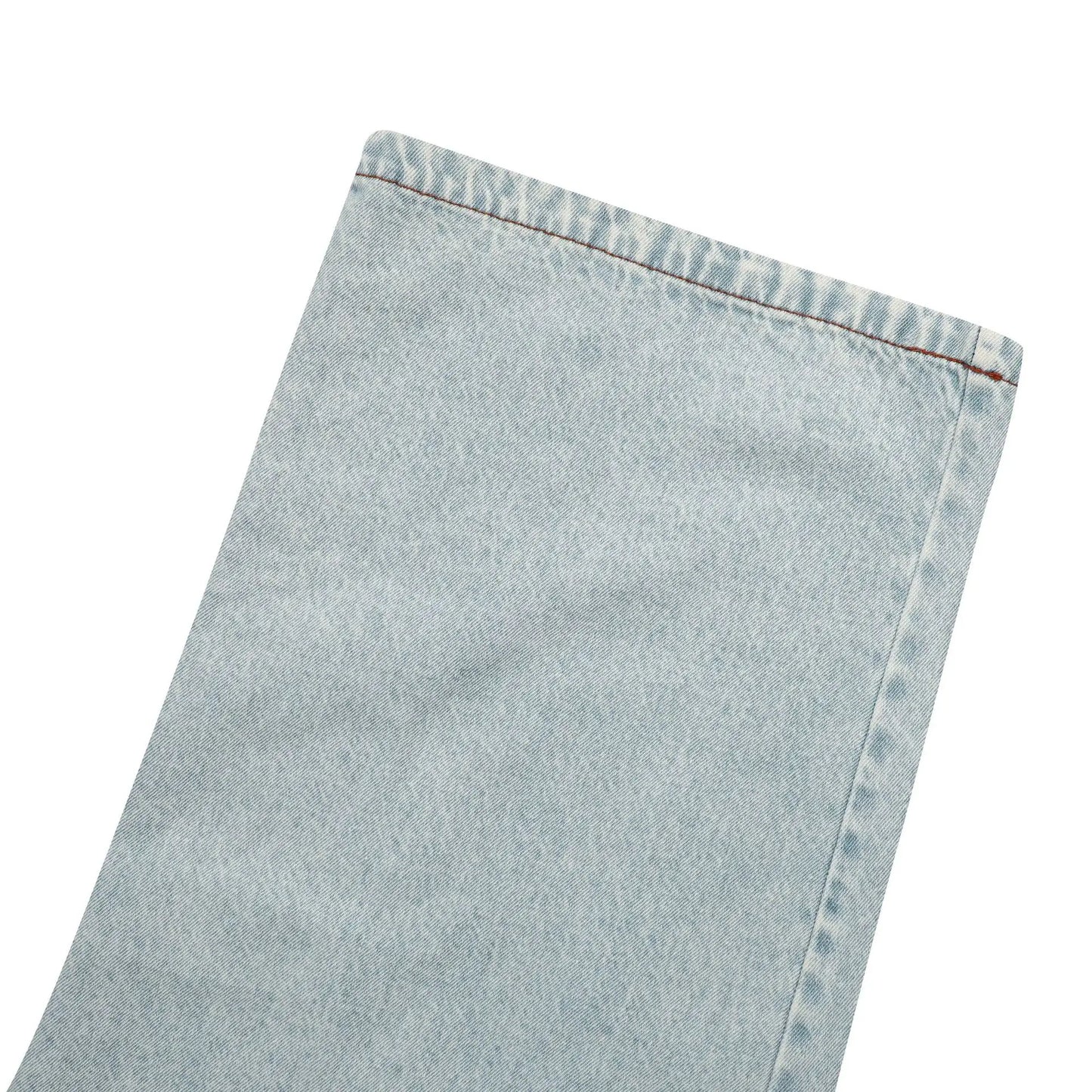 Comfortable Casual Solid Color Sleeveless Jeans Set Loose Long Straight Pants Two Pieces