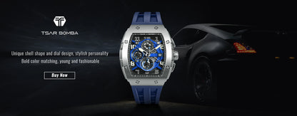 Luxury Brand Tonneau Design Waterproof Clock Stainless Steel Wristwatch Rectangle