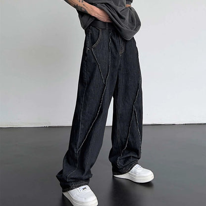 Women's Oversized Ripped Denim Trousers Spring Autu Mn Loose Casual Pants