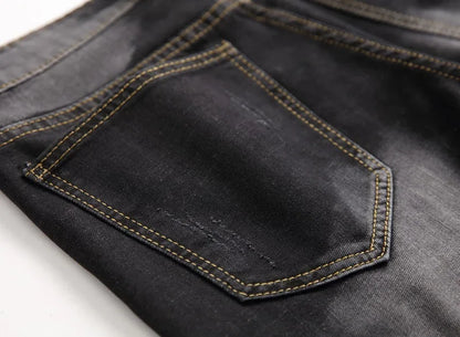 Men's Jeans Trend Denim Shorts Stretch Slim Hip Hop Classic