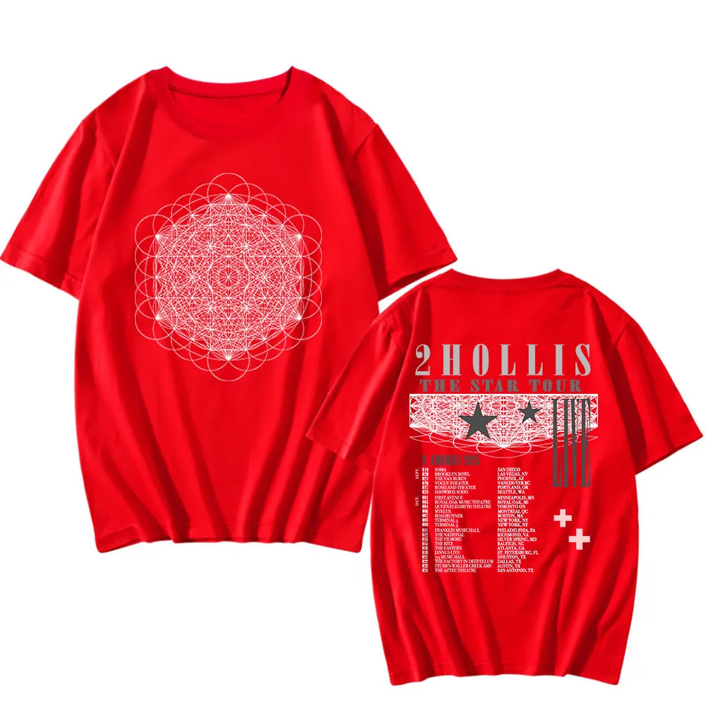2hollis THE STAR TOUR 2025 T-shirt Summer Short Sleeve O-neck Tshirts for Male Summer Loose Grunge Unisex Streetwear Casual Tees
