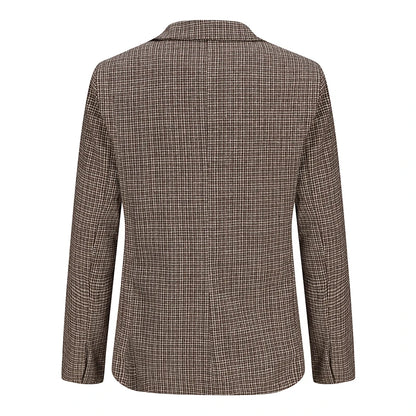 Men s Classic Plaid Print  Fit Blazer Jacket with Notched Lapel and Two Button Closure for Fall Fashion Comfort