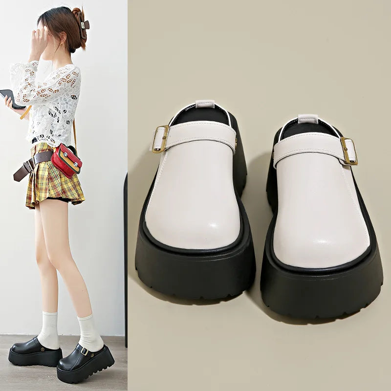 Thick Slippers Casual Shoes 1 Slip-on Baotou Half Slip-on Shoes