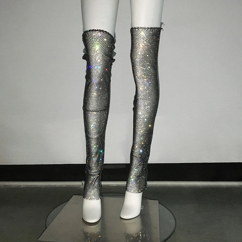 Leg Warmer Black White Diamond Hollow Lace Up Leg Warmers For Outwear Accessories Black-66CM / One Size / CHINA White-66CM / One Size / CHINA Black-66CM / One Size / CHINA-White-66CM / One Size / CHINA-