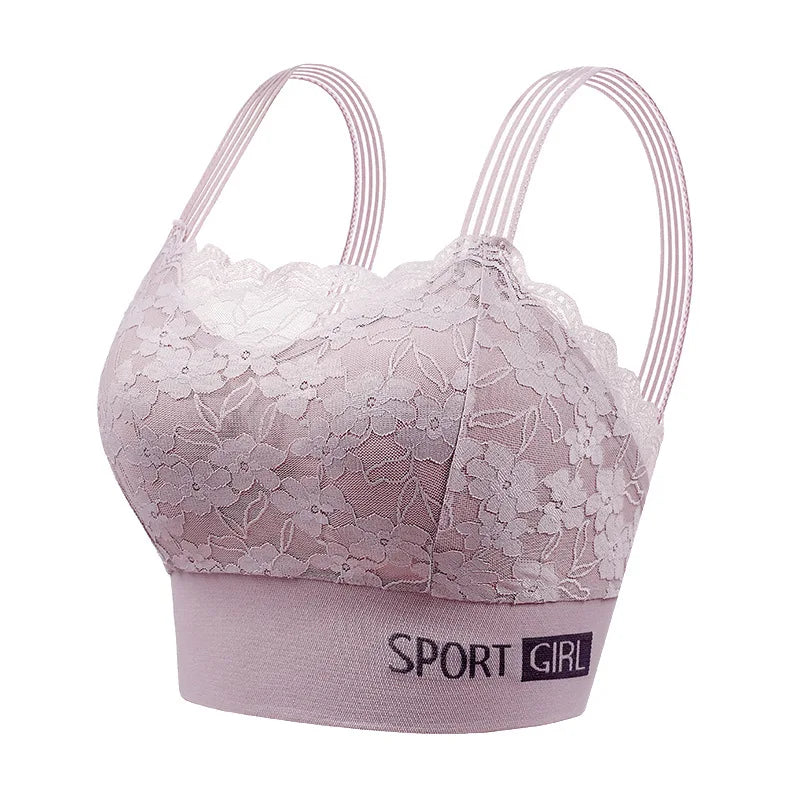 Lace Seamless Sports Bra Comfortable Breathable Beauty Back Vest Chest Tube Top