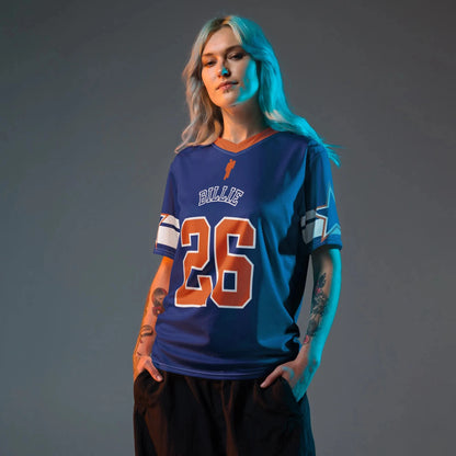 Billie Eilish Concert Clothing Trendy Sporty Style Summer Women's V-Neck Short-Sleeved Outdoor Sporty Quick-Dry Loose T-Shirt