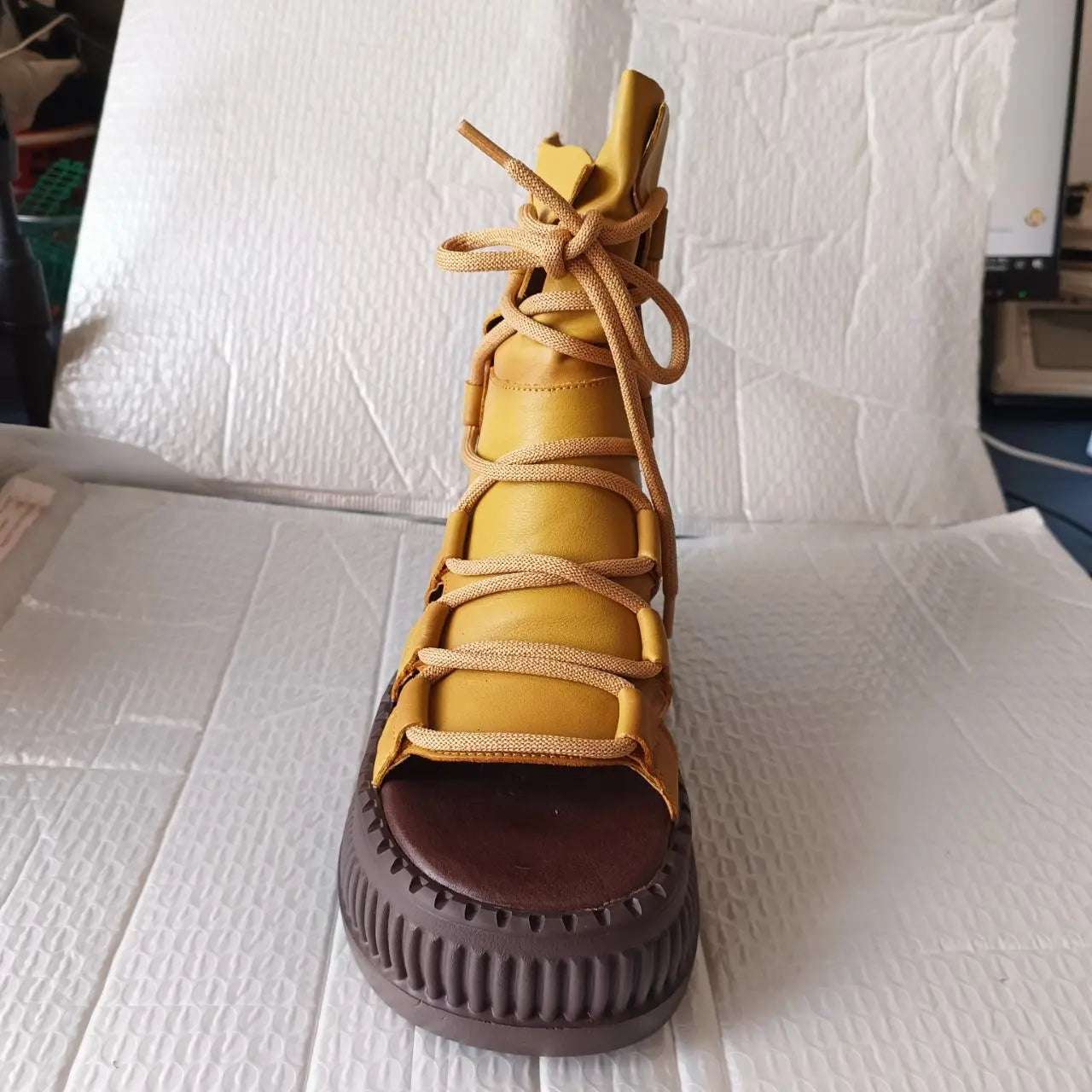 7.5cm Genuine Leather Women Sandals Loafer Shoes Platform Wedge Comfy Hollow ZIP Summer Rubber Peep Toe Retro Flats Ankle BootS yellow / 36 yellow / 37 yellow / 35 yellow / 36-yellow / 37-yellow / 35-yellow / 40-black / 35-yellow / 38-yellow / 39-black / 38-black / 39-black / 36-black / 37-green / 36-green / 37-black / 40-green / 35-green / 40-green / 38-green / 39-