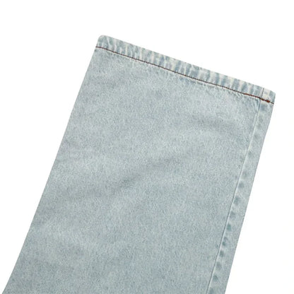 Denim Sets Women 2 Piece Outfit 2025 Jeans Zipper Turn-down Collar Cropped Top and Loose Wide Leg Pants