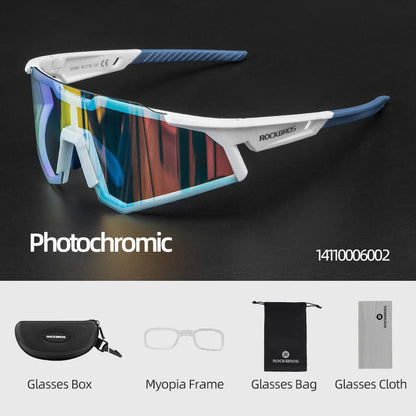 Photochromic Polarized Lens Adjustable Nose Support Myopia Frame Sports Men Women Cycling Goggle