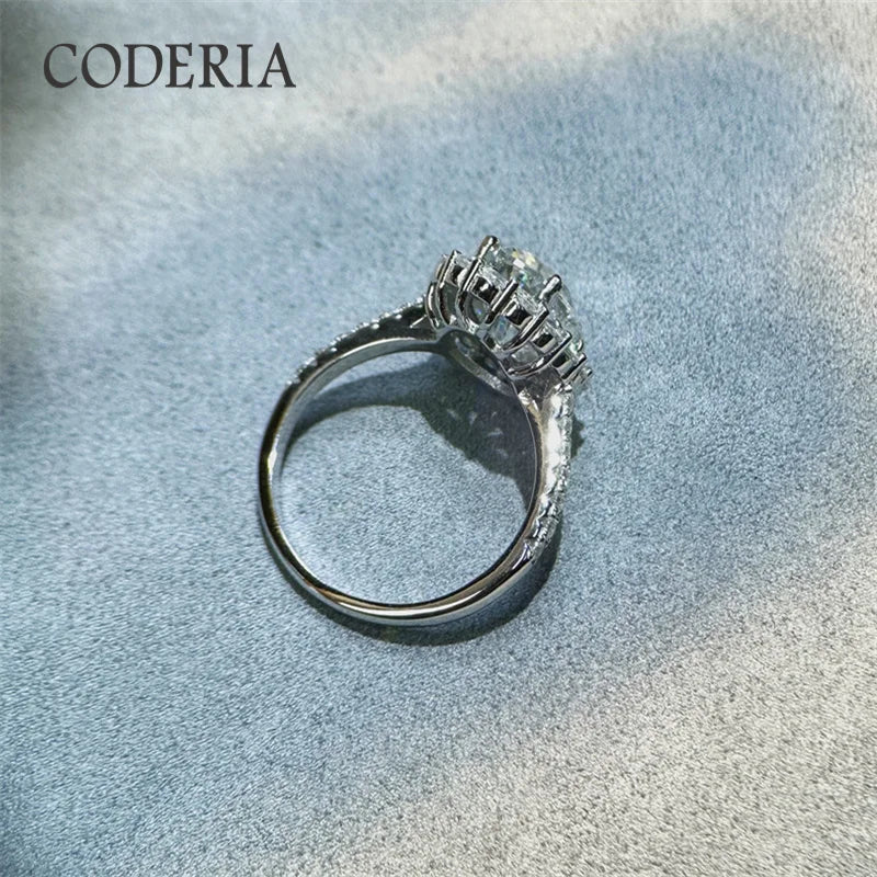 18K White Gold Plated D Color 8*12mm 4.5CT Moissanite 925 Sterling Silver Ring Women Wedding Diamond Finger Band Luxury Jewelry