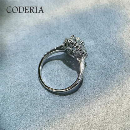 18K White Gold Plated D Color 8*12mm 4.5CT Moissanite 925 Sterling Silver Ring Women Wedding Diamond Finger Band Luxury Jewelry