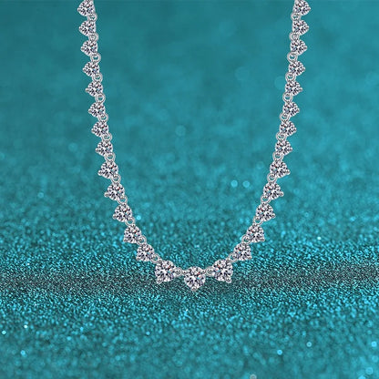 Gorgeous Full-Stone Luxury Layerable Necklace Women's PT950 Platinum 12Ct Moissanite - Starry river inlaid,platinum permanent