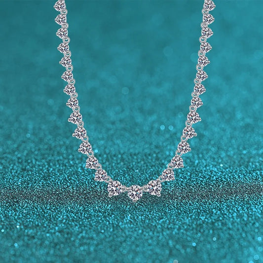 Gorgeous Full-Stone Luxury Layerable Necklace Women's PT950 Platinum 12Ct Moissanite - Starry river inlaid,platinum permanent