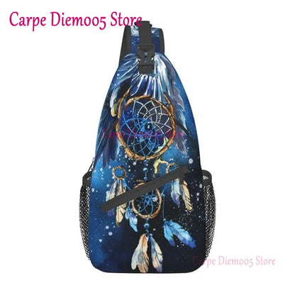 Sling Bag Watercolor Boho Dreamcatcher Daypack Crossbody Shoulder Backpack