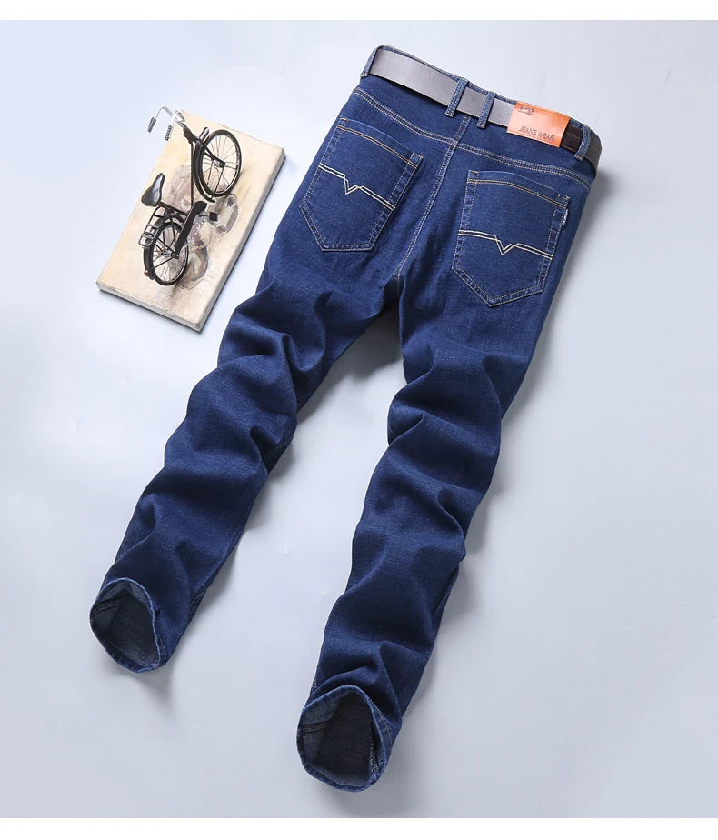 Stretch Slim Fit Pants Comfortable Soft Straight Casual Denim