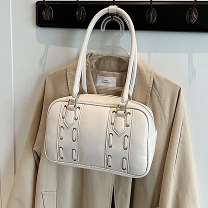 Shoulder Bags for Women PU Leather Female Boston Tote Bag Solid Color Handbags Purse Shoulder Purse Commute Tote Bag