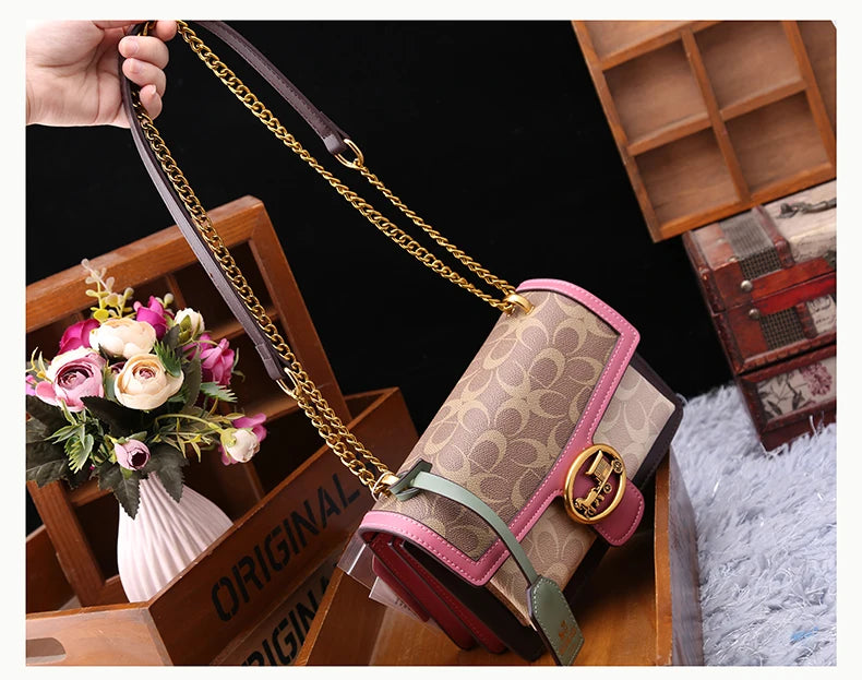 Light luxury women's high-end color contrast single shoulder underarm bag