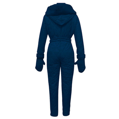 Women's Super Warm Snowsuit One Piece Ski Jumpsuit Snowboard Skisuit Cotton Padded