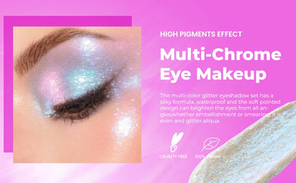 3 Pcs Duochrome Eyeshadow Liquid Set High Pigment Waterproof