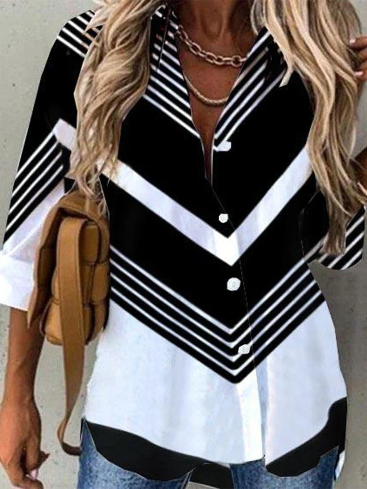 Temperament Long Sleeve Women Shirt Large Size Loose Shirts Casual