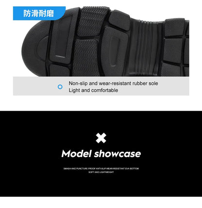 Work Shoes Hollow Breathable Steel Toe Boots Lightweight Safety Work Shoes Anti-slippery For Men Women Male Work Sneaker